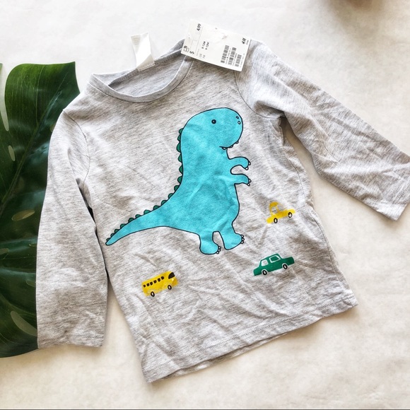 H&M Other - H&M Dinosaur Long Sleeve Tee Shirt Size 9-12M NWT
